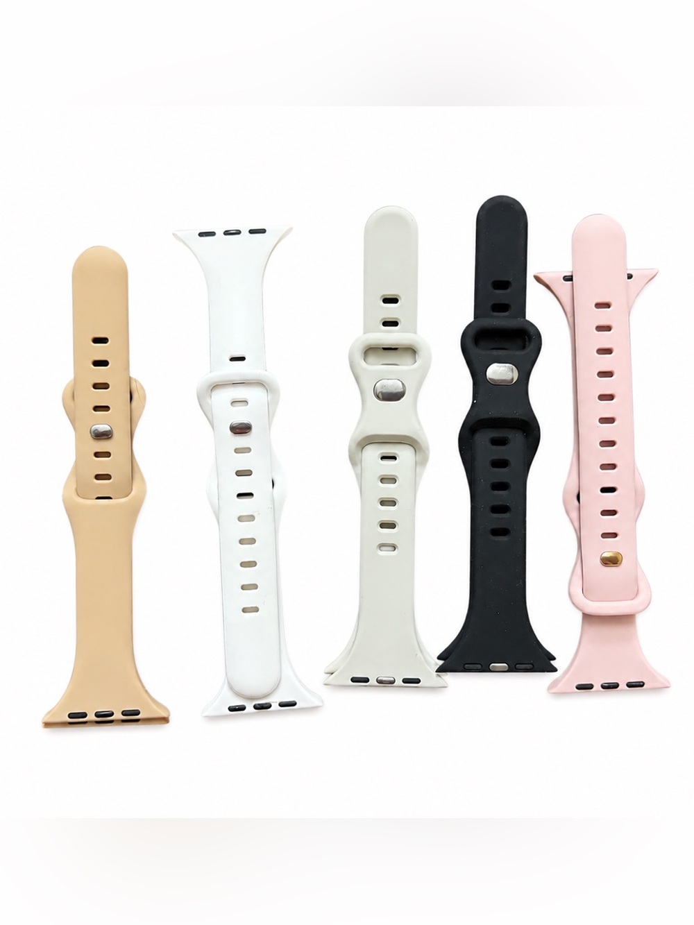 3 Series 42MM Silicone Apple Watch Band - White, Black, Pink, Beige